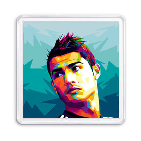 Магнит 55*55 с принтом Cristiano Ronaldo , Пластик | Размер: 65*65 мм; Размер печати: 55*55 мм | криштиану | реал мадрид | роналду