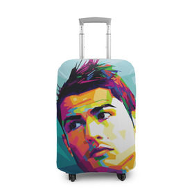 Чехол для чемодана 3D с принтом Cristiano Ronaldo , 86% полиэфир, 14% спандекс | двустороннее нанесение принта, прорези для ручек и колес | криштиану | реал мадрид | роналду