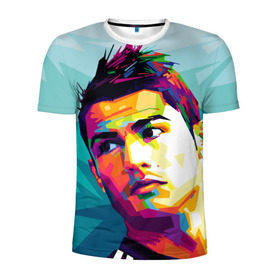 Мужская футболка 3D спортивная с принтом Cristiano Ronaldo , 100% полиэстер с улучшенными характеристиками | приталенный силуэт, круглая горловина, широкие плечи, сужается к линии бедра | криштиану | реал мадрид | роналду
