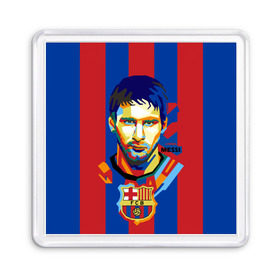 Магнит 55*55 с принтом Lionel Messi , Пластик | Размер: 65*65 мм; Размер печати: 55*55 мм | barcelona | lionel | messi | барселона | лионель | месси | поп арт