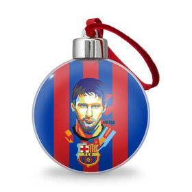 Ёлочный шар с принтом Lionel Messi , Пластик | Диаметр: 77 мм | barcelona | lionel | messi | барселона | лионель | месси | поп арт