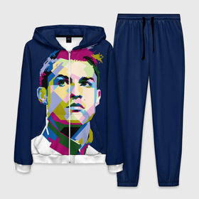 Мужской костюм 3D с принтом Cristiano Ronaldo , 100% полиэстер | Манжеты и пояс оформлены тканевой резинкой, двухслойный капюшон со шнурком для регулировки, карманы спереди | криштиану | реал мадрид | роналду