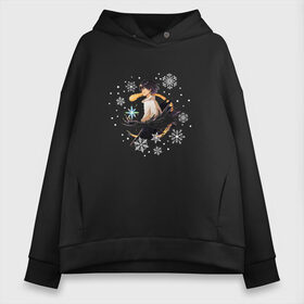 Женское худи Oversize хлопок с принтом Snow Howl , френч-терри — 70% хлопок, 30% полиэстер. Мягкий теплый начес внутри —100% хлопок | боковые карманы, эластичные манжеты и нижняя кромка, капюшон на магнитной кнопке | howl | howls moving castle | хаул | ходячий замок | ходячий замок хаула