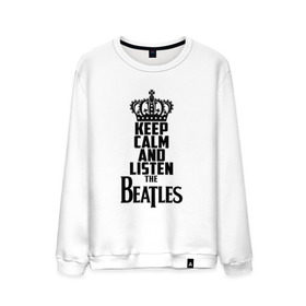 Мужской свитшот хлопок с принтом Keep calm and listen Beatles , 100% хлопок |  | beatles | the beatles | бителз | бителс | битлз | битлс | битлы | группа | джон леннон | джордж харрисон | жуки | зе | ливерпульская четвёрка | мерсибит | пол маккартни | поп | ринго старр | рок