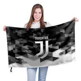 Флаг 3D с принтом Juventus 2018 Geometry Sport , 100% полиэстер | плотность ткани — 95 г/м2, размер — 67 х 109 см. Принт наносится с одной стороны | Тематика изображения на принте: juventus | спорт | спортивные | футбол | футбольный клуб | ювентус