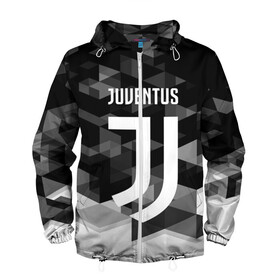 Мужская ветровка 3D с принтом JUVENTUS / ЮВЕНТУС GEOMETRY SPORT , 100% полиэстер | подол и капюшон оформлены резинкой с фиксаторами, два кармана без застежек по бокам, один потайной карман на груди | juventus | спорт | спортивные | футбол | футбольный клуб | ювентус