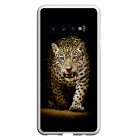 Чехол для Samsung Galaxy S10 с принтом Leopard , Силикон | Область печати: задняя сторона чехла, без боковых панелей | Тематика изображения на принте: дикая кошка | зверь | клыки | кот | леопард | оскал | пантера | природа | хищник | ягуар