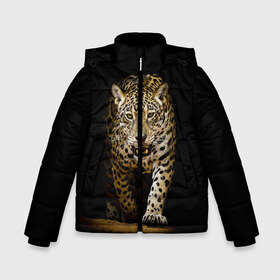 Зимняя куртка для мальчиков 3D с принтом Leopard , ткань верха — 100% полиэстер; подклад — 100% полиэстер, утеплитель — 100% полиэстер | длина ниже бедра, удлиненная спинка, воротник стойка и отстегивающийся капюшон. Есть боковые карманы с листочкой на кнопках, утяжки по низу изделия и внутренний карман на молнии. 

Предусмотрены светоотражающий принт на спинке, радужный светоотражающий элемент на пуллере молнии и на резинке для утяжки | дикая кошка | зверь | клыки | кот | леопард | оскал | пантера | природа | хищник | ягуар