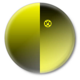 Значок с принтом FC Borussia 2018 Reverse ,  металл | круглая форма, металлическая застежка в виде булавки | Тематика изображения на принте: 