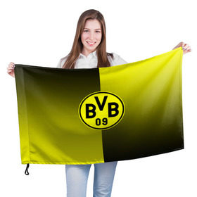 Флаг 3D с принтом FC Borussia 2018 Reverse , 100% полиэстер | плотность ткани — 95 г/м2, размер — 67 х 109 см. Принт наносится с одной стороны | боруссия | дортмунд