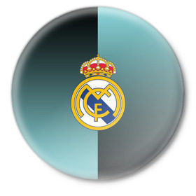 Значок с принтом Real Madrid 2018 Reverse ,  металл | круглая форма, металлическая застежка в виде булавки | emirates | fc | real madrid | реал мадрид | футбольный клуб | эмблема