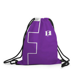 Рюкзак-мешок 3D с принтом FORTNITE big logo , 100% полиэстер | плотность ткани — 200 г/м2, размер — 35 х 45 см; лямки — толстые шнурки, застежка на шнуровке, без карманов и подкладки | battle | battle royal | fortnite | royal | боевик | игры | логотип | фиолетовый