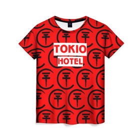Женская футболка 3D с принтом Tokio Hotel band logo 2018 , 100% полиэфир ( синтетическое хлопкоподобное полотно) | прямой крой, круглый вырез горловины, длина до линии бедер | logo | music | pop | rock | tokio hotel | альтернатива | германия | металл | музыка | музыкальный | поп | рок