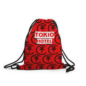 Рюкзак-мешок 3D с принтом Tokio Hotel band logo 2018 , 100% полиэстер | плотность ткани — 200 г/м2, размер — 35 х 45 см; лямки — толстые шнурки, застежка на шнуровке, без карманов и подкладки | logo | music | pop | rock | tokio hotel | альтернатива | германия | металл | музыка | музыкальный | поп | рок