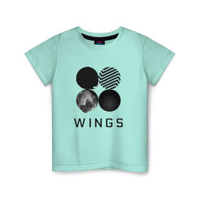 Детская футболка хлопок с принтом BTS wings , 100% хлопок | круглый вырез горловины, полуприлегающий силуэт, длина до линии бедер | bangtan boys | bts | bts army | бантаны бтс