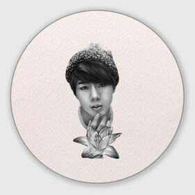 Коврик круглый с принтом Jin _BTS , резина и полиэстер | круглая форма, изображение наносится на всю лицевую часть | bangtan boys | bts | bts army | бантаны бтс