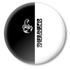Значок с принтом Scorpions ,  металл | круглая форма, металлическая застежка в виде булавки | Тематика изображения на принте: scorpions | группа | скорпионс | хард | хардрок