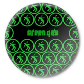 Значок с принтом Green day collection rock ,  металл | круглая форма, металлическая застежка в виде булавки | 