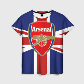 Женская футболка 3D с принтом FC Arsenal , 100% полиэфир ( синтетическое хлопкоподобное полотно) | прямой крой, круглый вырез горловины, длина до линии бедер | arsenal | england | football | logo | sport | англия | арсенал | арт | лига | лого | спорт | текстура | фк | флаг | футбол | футбольный клуб | эмблема