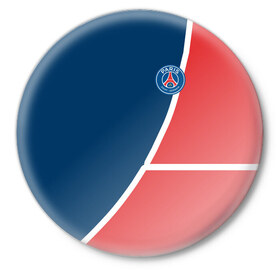 Значок с принтом PSG LOGO ,  металл | круглая форма, металлическая застежка в виде булавки | fc | fly emirates | paris | psg | лого | париж | псж | спорт | спортивные | фк | футбольный клуб