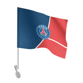 Флаг для автомобиля с принтом PSG LOGO , 100% полиэстер | Размер: 30*21 см | fc | fly emirates | paris | psg | лого | париж | псж | спорт | спортивные | фк | футбольный клуб