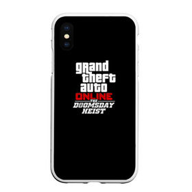 Чехол для iPhone XS Max матовый с принтом GTA Online The Doomsday Heist , Силикон | Область печати: задняя сторона чехла, без боковых панелей | auto | dead | grand | gta | gta5 | rdr | red | redemption | rockstar | theft | гта | день | судный