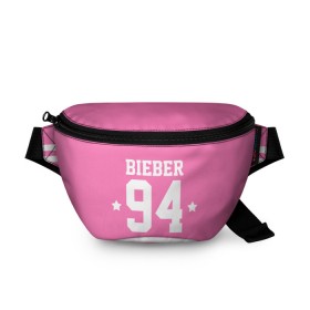 Поясная сумка 3D с принтом Bieber Team Pink , 100% полиэстер | плотная ткань, ремень с регулируемой длиной, внутри несколько карманов для мелочей, основное отделение и карман с обратной стороны сумки застегиваются на молнию | bieber | justin bieber | бибер | джастин бибер