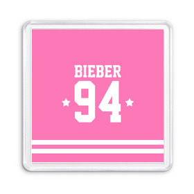 Магнит 55*55 с принтом Bieber Team Pink , Пластик | Размер: 65*65 мм; Размер печати: 55*55 мм | bieber | justin bieber | бибер | джастин бибер