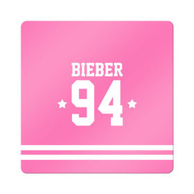 Магнит виниловый Квадрат с принтом Bieber Team Pink , полимерный материал с магнитным слоем | размер 9*9 см, закругленные углы | bieber | justin bieber | бибер | джастин бибер
