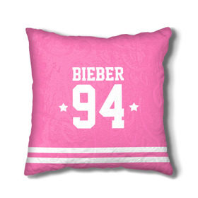 Подушка 3D с принтом Bieber Team Pink , наволочка – 100% полиэстер, наполнитель – холлофайбер (легкий наполнитель, не вызывает аллергию). | состоит из подушки и наволочки. Наволочка на молнии, легко снимается для стирки | bieber | justin bieber | бибер | джастин бибер