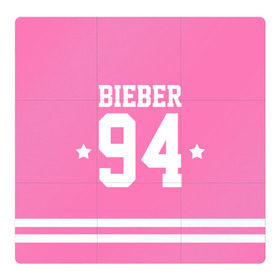 Магнитный плакат 3Х3 с принтом Bieber Team Pink , Полимерный материал с магнитным слоем | 9 деталей размером 9*9 см | Тематика изображения на принте: bieber | justin bieber | бибер | джастин бибер