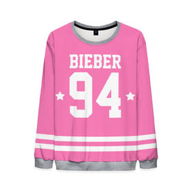 Мужской свитшот 3D с принтом Bieber Team Pink , 100% полиэстер с мягким внутренним слоем | круглый вырез горловины, мягкая резинка на манжетах и поясе, свободная посадка по фигуре | bieber | justin bieber | бибер | джастин бибер