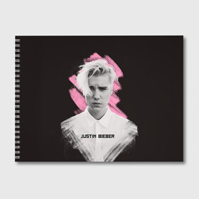 Альбом для рисования с принтом Justin Bieber Pink splash , 100% бумага
 | матовая бумага, плотность 200 мг. | Тематика изображения на принте: bieber | justin bieber | бибер | джастин бибер