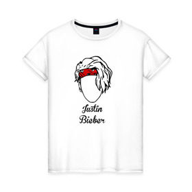 Женская футболка хлопок с принтом Justin Bieber , 100% хлопок | прямой крой, круглый вырез горловины, длина до линии бедер, слегка спущенное плечо | bieber | justin bieber | бибер | джастин бибер