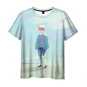 Мужская футболка 3D с принтом BTS_Jimin_4 , 100% полиэфир | прямой крой, круглый вырез горловины, длина до линии бедер | bangtan boys | bts | бантаны бтс