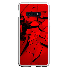 Чехол для Samsung S10E с принтом Carbon abstraction RED , Силикон | Область печати: задняя сторона чехла, без боковых панелей | Тематика изображения на принте: abstraction | geometry | абстракция | геометрия | грань | краски | кубик | кубики | линии | мозаика | разноцветные | ребро | текстура | тени | узор