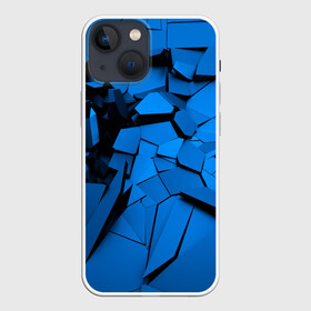 Чехол для iPhone 13 mini с принтом Carbon abstraction BLUE ,  |  | abstraction | geometry | абстракция | геометрия | грань | краски | кубик | кубики | линии | мозаика | разноцветные | ребро | текстура | тени | узор