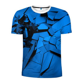 Мужская футболка 3D спортивная с принтом Carbon abstraction BLUE , 100% полиэстер с улучшенными характеристиками | приталенный силуэт, круглая горловина, широкие плечи, сужается к линии бедра | abstraction | geometry | абстракция | геометрия | грань | краски | кубик | кубики | линии | мозаика | разноцветные | ребро | текстура | тени | узор