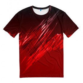 Мужская футболка 3D с принтом Inferno geometry , 100% полиэфир | прямой крой, круглый вырез горловины, длина до линии бедер | 