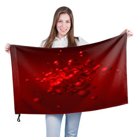 Флаг 3D с принтом Молекулы крови , 100% полиэстер | плотность ткани — 95 г/м2, размер — 67 х 109 см. Принт наносится с одной стороны | blood | капли крови | кровь