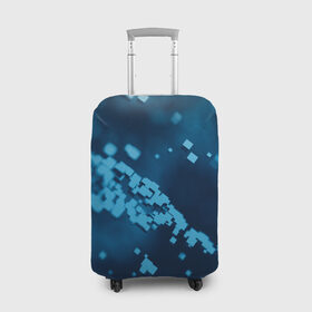 Чехол для чемодана 3D с принтом Нано кубический , 86% полиэфир, 14% спандекс | двустороннее нанесение принта, прорези для ручек и колес | 