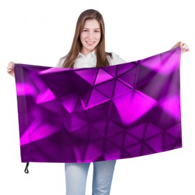 Флаг 3D с принтом PINK GEOMETRY , 100% полиэстер | плотность ткани — 95 г/м2, размер — 67 х 109 см. Принт наносится с одной стороны | Тематика изображения на принте: 