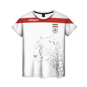 Женская футболка 3D с принтом Иран, форма , 100% полиэфир ( синтетическое хлопкоподобное полотно) | прямой крой, круглый вырез горловины, длина до линии бедер | fifa | леопард | фифа | чемпионат мира