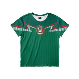 Детская футболка 3D с принтом Мексика, форма , 100% гипоаллергенный полиэфир | прямой крой, круглый вырез горловины, длина до линии бедер, чуть спущенное плечо, ткань немного тянется | fifa | mexico | мира | фифа | чемпионат | эмблема
