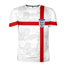Мужская футболка 3D спортивная с принтом Англия, форма , 100% полиэстер с улучшенными характеристиками | приталенный силуэт, круглая горловина, широкие плечи, сужается к линии бедра | fc |   сборная | англия | спорт | спортивные | фк | футбол | футбольный клуб