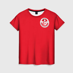 Женская футболка 3D с принтом Тунис, форма , 100% полиэфир ( синтетическое хлопкоподобное полотно) | прямой крой, круглый вырез горловины, длина до линии бедер | cup | fifa | russia | world | фифа | чемпионат мира