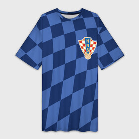 Платье-футболка 3D с принтом Хорватия, форма ,  |  | croatia | fc | fifa | football | national team | uniform | сборная | фифа | фк | форма | футбол | хорватия