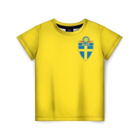 Детская футболка 3D с принтом Швеция, форма , 100% гипоаллергенный полиэфир | прямой крой, круглый вырез горловины, длина до линии бедер, чуть спущенное плечо, ткань немного тянется | fifa | фифа | чемпионат мира