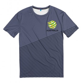 Мужская футболка 3D с принтом Австралия, форма , 100% полиэфир | прямой крой, круглый вырез горловины, длина до линии бедер | 