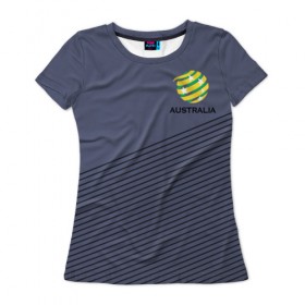 Женская футболка 3D с принтом Австралия, форма , 100% полиэфир ( синтетическое хлопкоподобное полотно) | прямой крой, круглый вырез горловины, длина до линии бедер | 